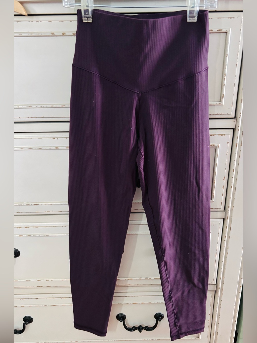 aerie Deep Plum Ribbed High-Waist Leggings